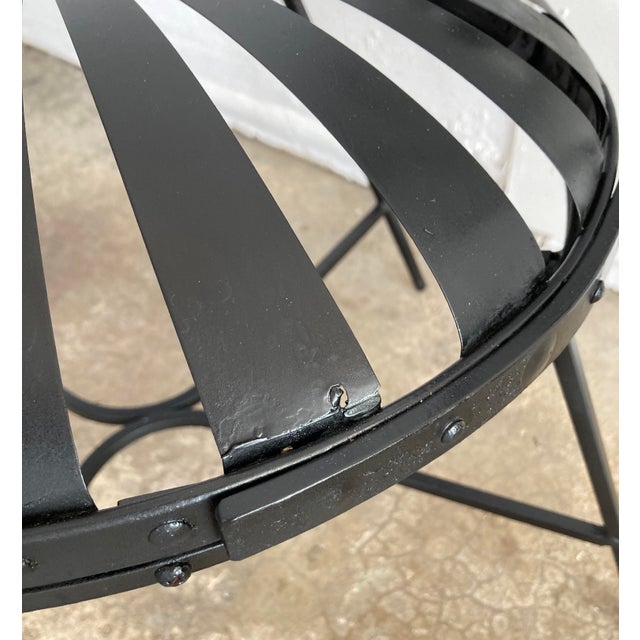 Antique Francois Carre Black Sunburst Garden Chair For Sale - Image 10 of 11