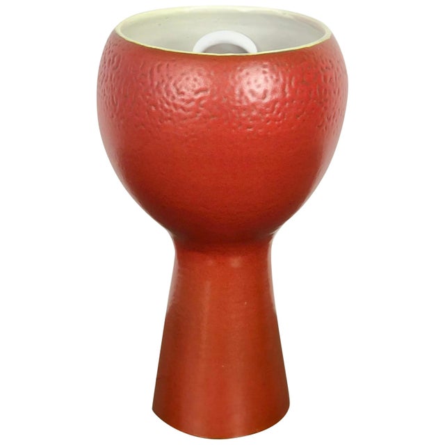 Brick Red Ceramic Table Lamp, Italy, 1960s For Sale - Image 11 of 11