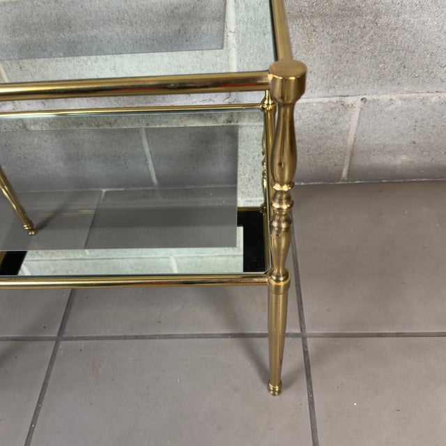 Gold Rectangular Coffee Table in Chromed Brass and Crystal from Jansen, 1960s For Sale - Image 8 of 12