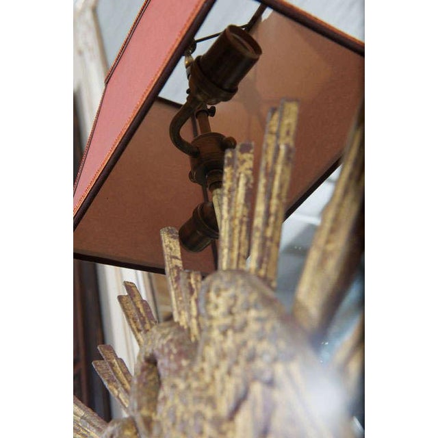 Carved Giltwood Sunburst Mounted as a Lamp For Sale In San Francisco - Image 6 of 8