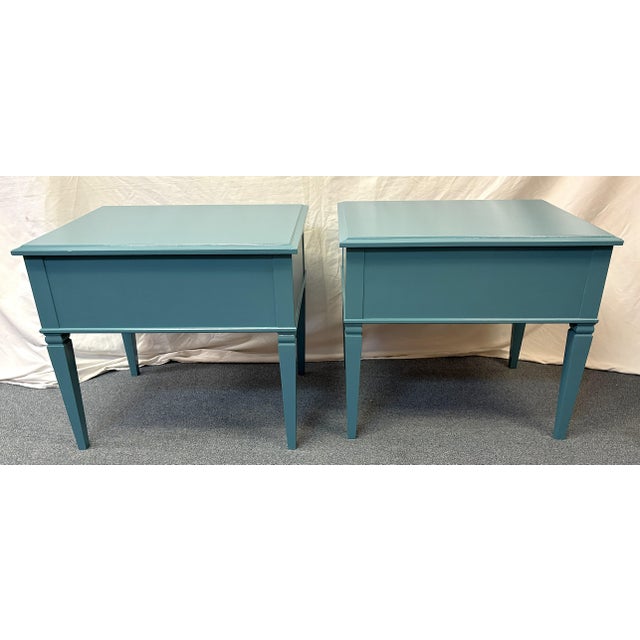 Vintage Heritage Furniture Solid Wood End Tables/ Nightstands With New Paint- A Pair For Sale - Image 10 of 15