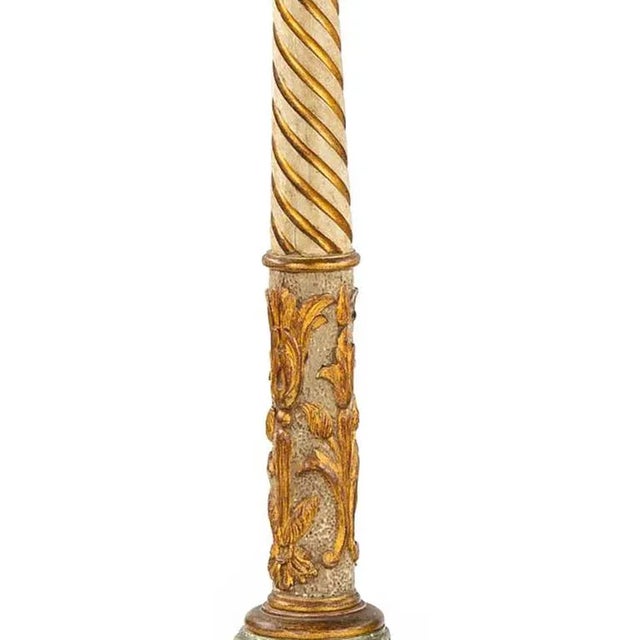 Richly carved and polychromed antique Venetian floor lamp Anonymous Probably Venice, Italy; ca. 1900 Painted and giltwood...
