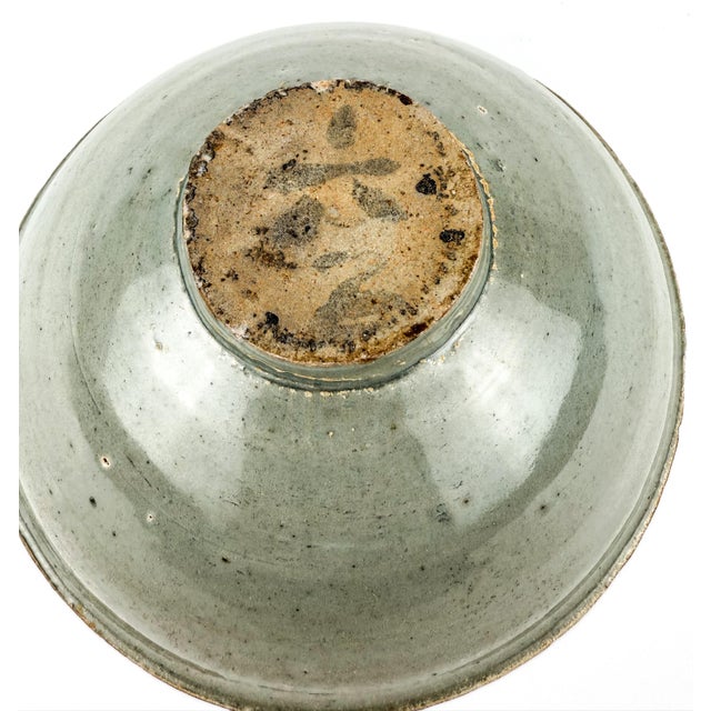 Antique Chinese Sung Bowl Celedon Glaze For Sale - Image 9 of 12