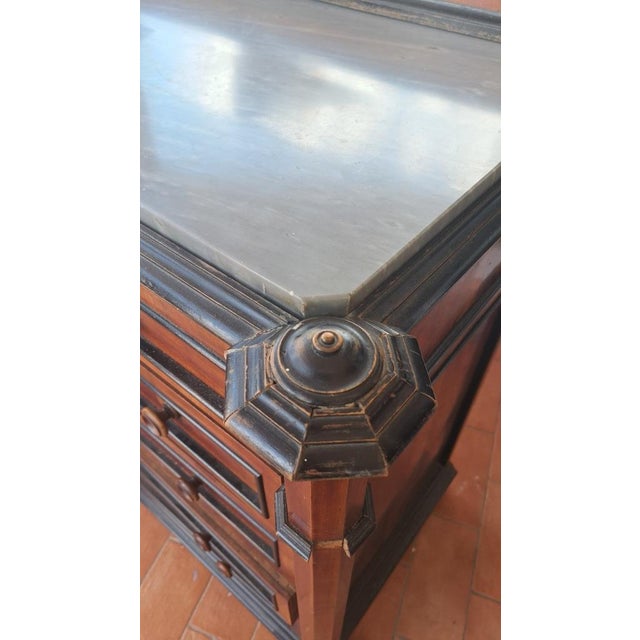 Italian Walnut Chest of Drawers with Mirror For Sale - Image 5 of 6