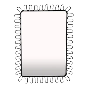 1980s Postmodern French Insp Lacquered Spiral Framed Danish Metal Wall Mirror
