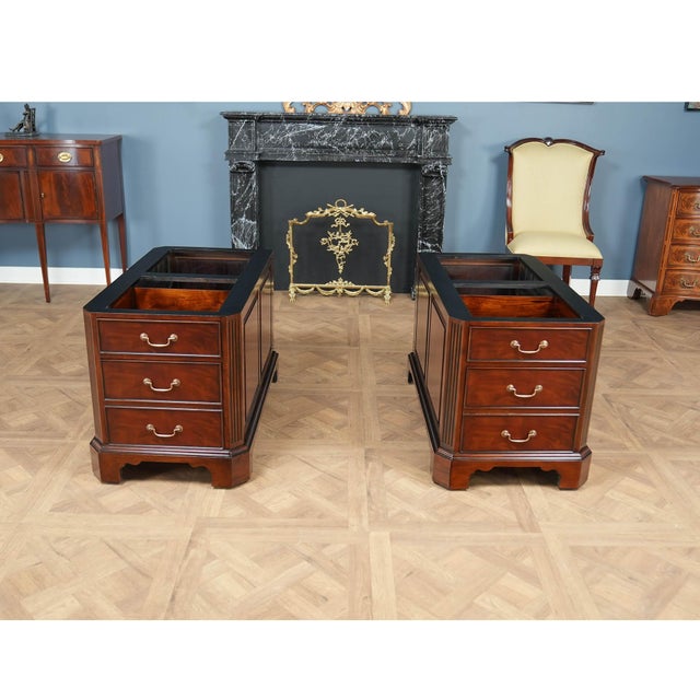 Penhurst Mahogany Desk With Green Leather For Sale - Image 17 of 18