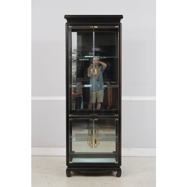 Asian Pair Pulaski Asian Inspired Curio Cabinets For Sale - Image 3 of 13