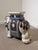 Decorative ceramic elephant stool featuring intricate blue and white ornamental detailing with an Asian inspired design....