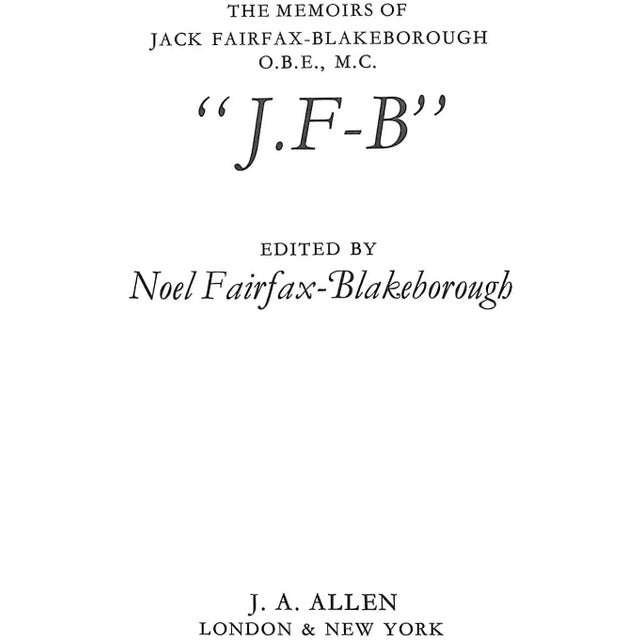 FAIRFAX-BLAKEBOROUGH, Noel [196] pp. J.A. Allen 1978 9" x 5 3/4" "Major Jack Fairfax-Blakeborough ...was one of the great...