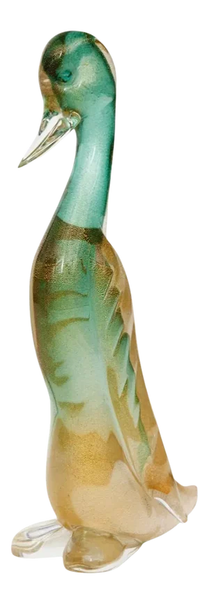 1970s Murano Glass Gold Leaf Duck Sculpture