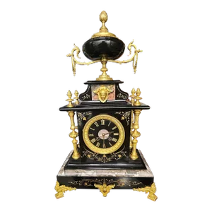 Antique 19th Century Samuel Marti Fine Marble Gilt Bronze French Mantel Clock.
