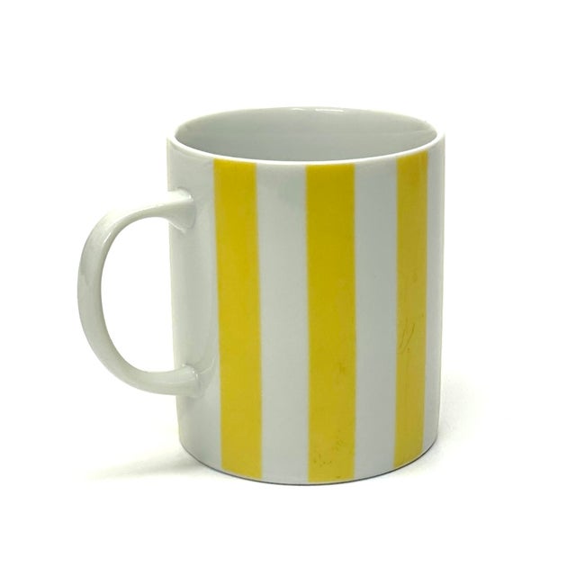 Ceramic Vintage Vertical Striped Ceramic Mug Curation - Group of 4. For Sale - Image 7 of 8