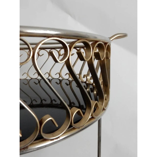 Sculpted French Art Deco Bar Trolley Cart by Ferronnerie D'art, Paris For Sale In Las Vegas - Image 6 of 8