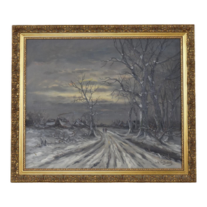Ludwig August Heydendahl German Artist Winter Landscape Oil Painting