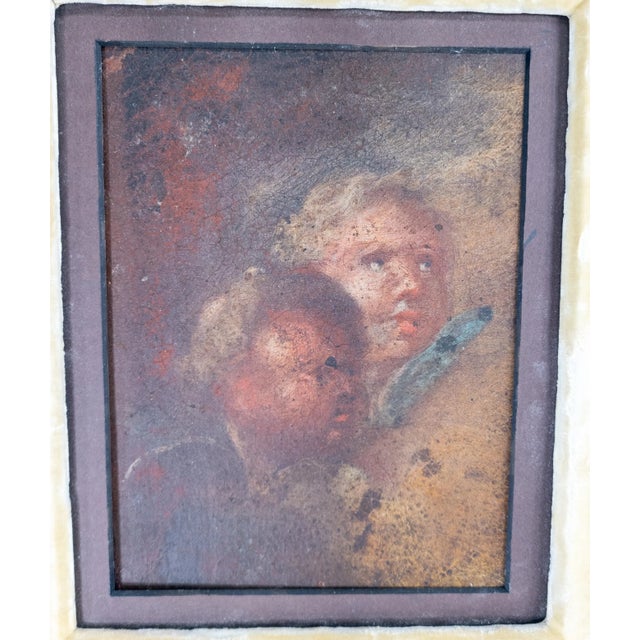 18th Century 18th Century or Earlier Old Master Fragment Study of Children Oil Painting on Canvas For Sale - Image 5 of 13