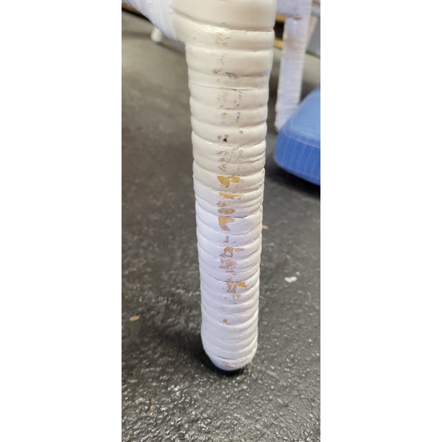 White Vintage White Wicker Dining Chairs by McGuire- Set of 4 For Sale - Image 8 of 12