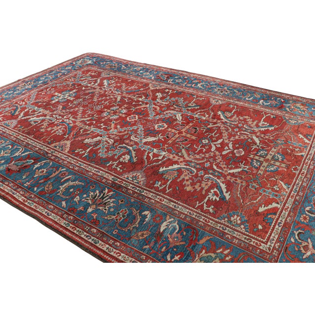 Hand-knotted in wool, an antique 9x13 Persian Sultanabad rug circa 1920-1930 - curated by Rug & Kilim. On the Design: This...