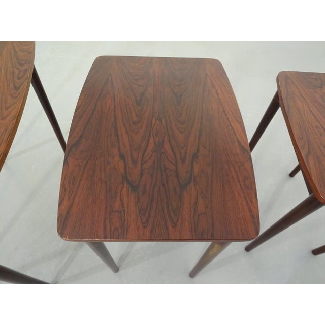 Danish Rosewood Nesting Tables, 1960s, Set of 3 For Sale - Image 10 of 18