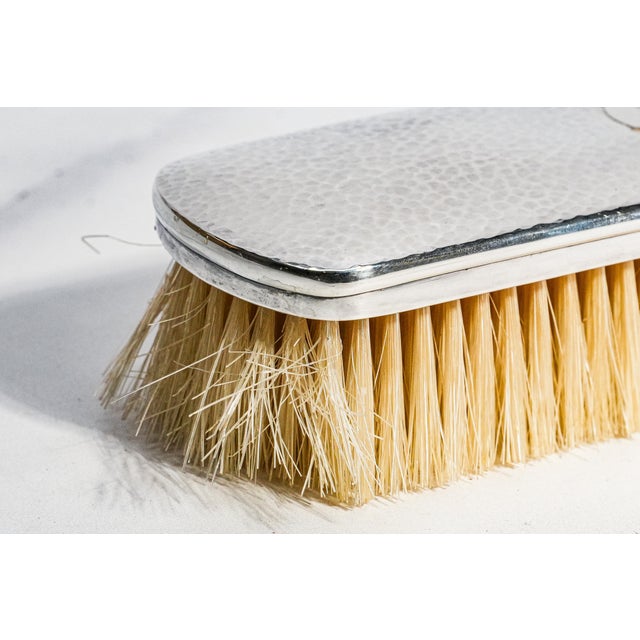 Stunning Antique Japanese Sterling Silver Vanity Set Okubo Hand Hammered Dressing Table Set Brush Comb Mirror Luxury Home Decor For Sale - Image 14 of 18