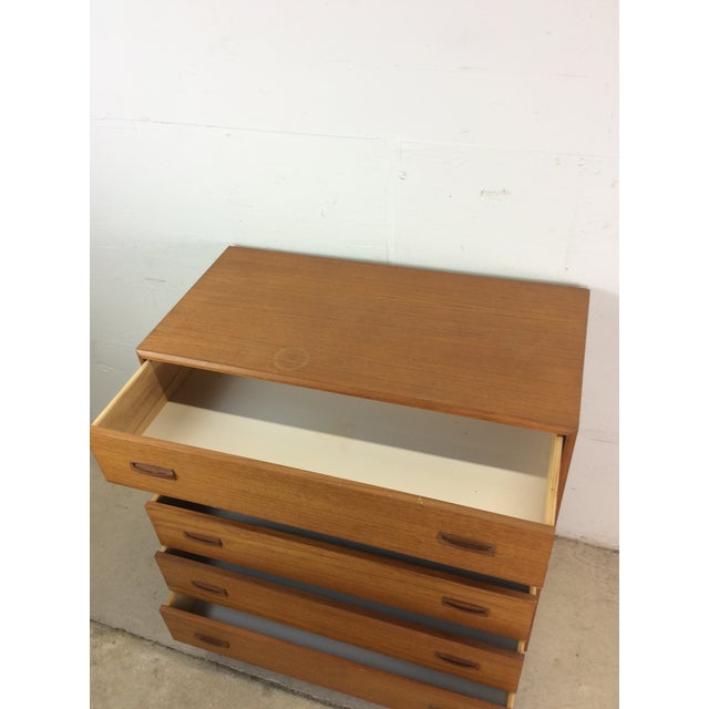 Danish Modern Teak Highboy Dresser With Five Drawers For Sale - Image 10 of 12