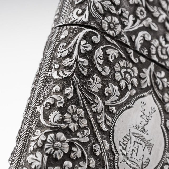 Metal Antique 19th Century Indian Kutch Silver Cigar Case, 1880s For Sale - Image 7 of 18