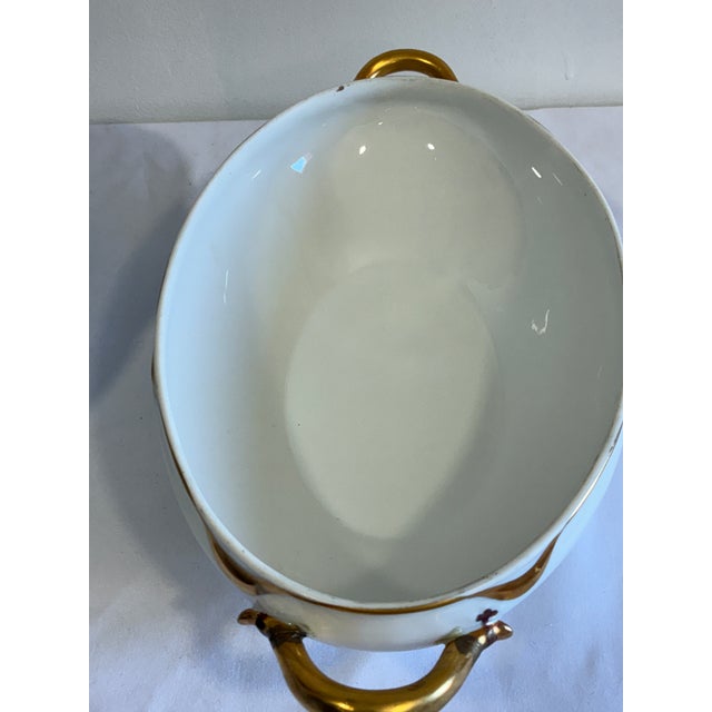 Ceramic Vintage Haviland & Co. Limoges Gold Gilt Covered Vegetable Tureen For Sale - Image 7 of 12