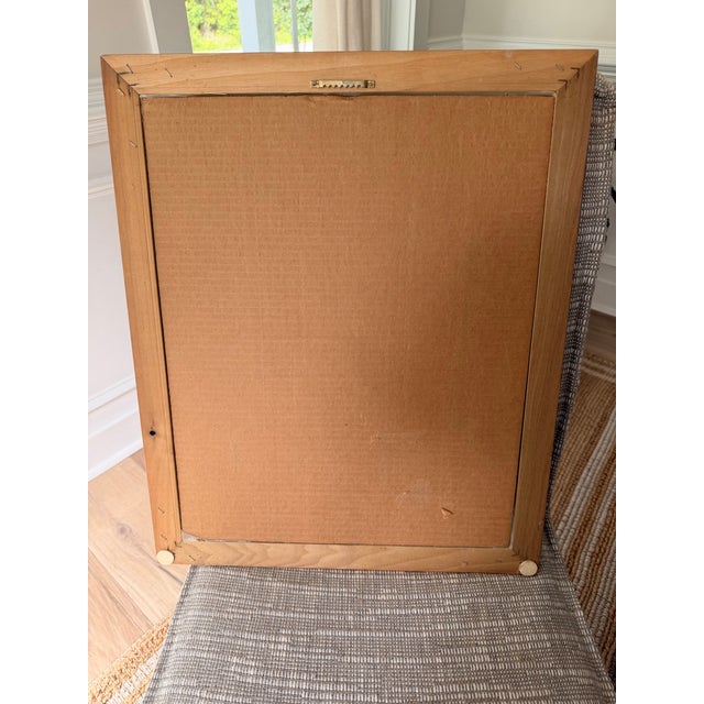 Fish Scale Textured Framed Wall Mirror in Antiqued Gold - 23” X 19” For Sale In Charleston - Image 6 of 7