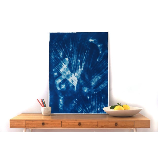 This is a botanical cyanotype print made using natural sunlight. It's handmade and unique. Details: + Title: Botanical...