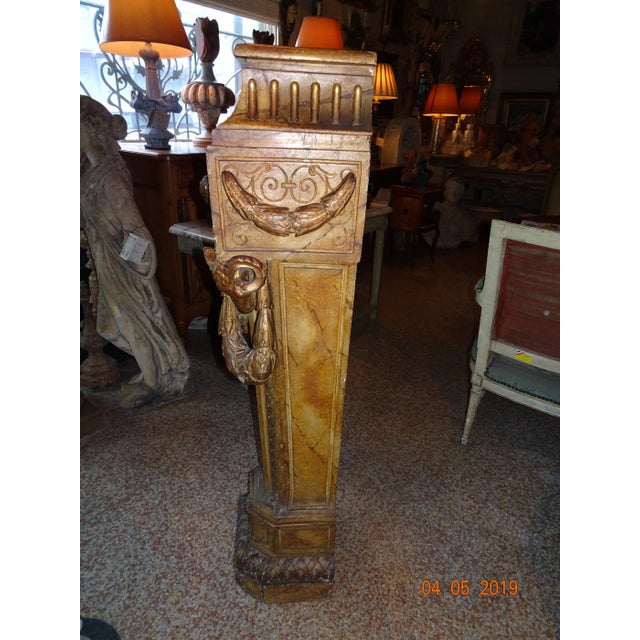 Mid 19th Century 19th Century French Gilt & Painted Pedestal For Sale - Image 5 of 13