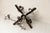 Mazzega Murano 4-ball teak chandelier, 1960s. This chandelier has been completely disassembled, cleaned, and restored. It...