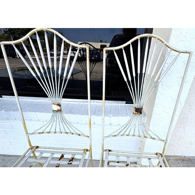 1960's Italian Hollywood Regency Style 'Coco Chanel' Sheaf of Wheat Table With Chairs- 3 Piece Set For Sale - Image 13 of 18