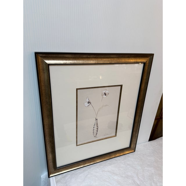 Design Plus Gallery presents an Art Print by Artist Elizabeth Jardine. The artwork has a black + white striped vase with...