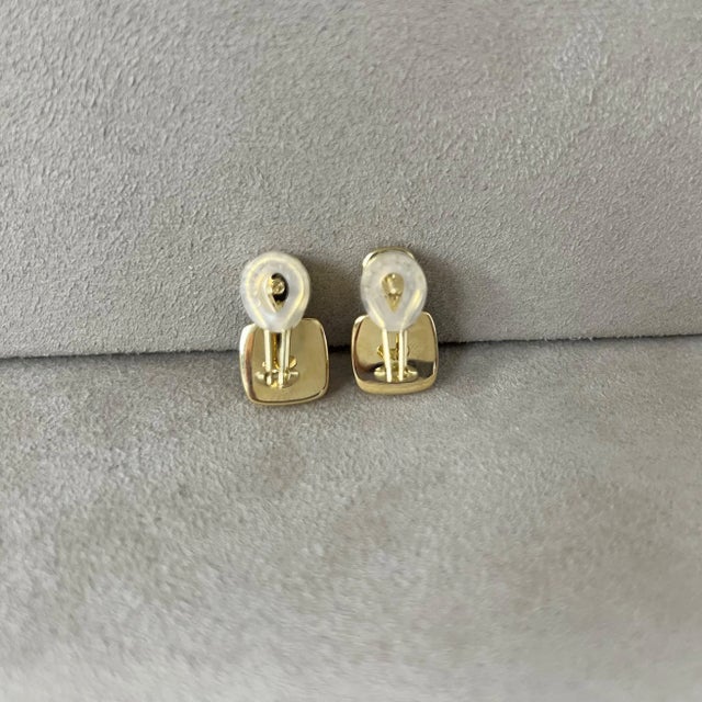 Contemporary Syna Yellow Gold Amethyst and Diamond Earrings, a Pair For Sale - Image 3 of 4