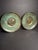This is an authentic matched pair of mid-century Modernist cast bronze and chemical-verdigris decorative wall plates...