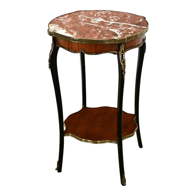 French 19th Century Rosewood and Marble Side Table For Sale