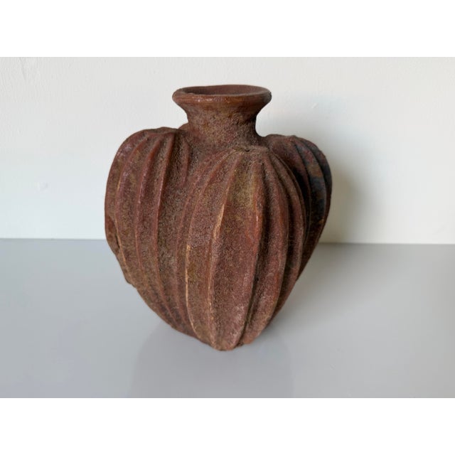 Vintage Organic Cactus Shape Clay Vase For Sale - Image 10 of 12