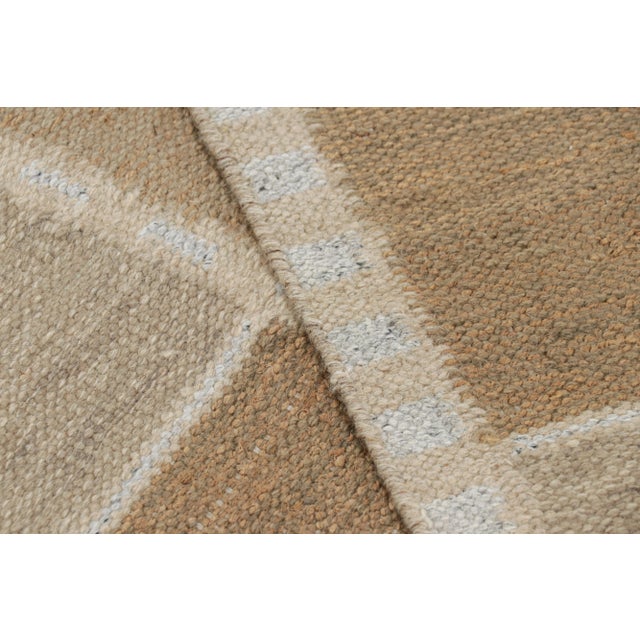 Textile Rug & Kilim’s Scandinavian Style Rug in Beige-Brown & Cream Geometric Patterns - 3x12 For Sale - Image 7 of 7