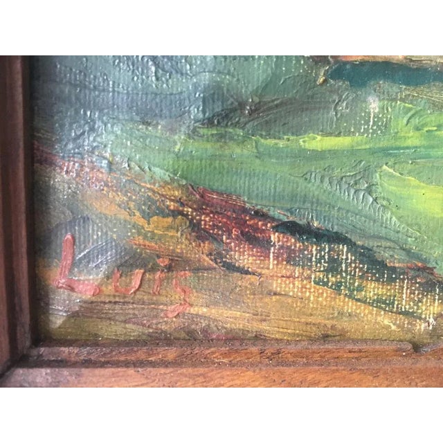 Antique oil painting on canvas. Signed Luis signed. Dimensions: This is the board itself 27.5 22x cm with a 33 x 29 cm...
