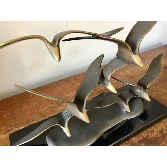 Mid-Century Modern Curtis Jere "Birds in Flight" Style Brass Sculpture For Sale - Image 3 of 5