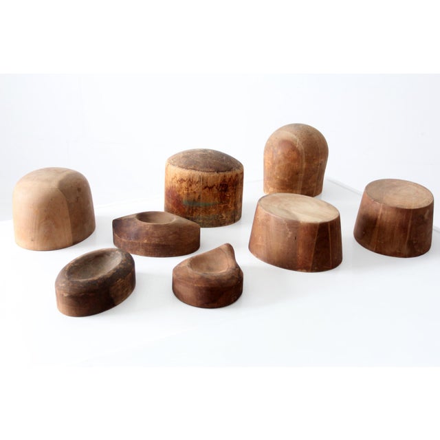 Early 20th Century Collection of 8 Early 20th Century Wooden Millinery Hat Blocks For Sale - Image 5 of 17