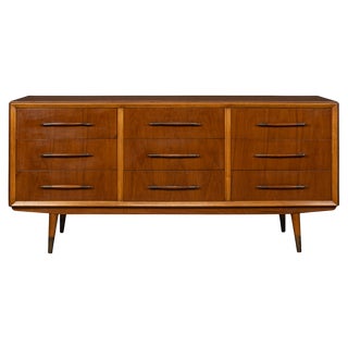Italian Credenza with Brass Handles, 1950s For Sale