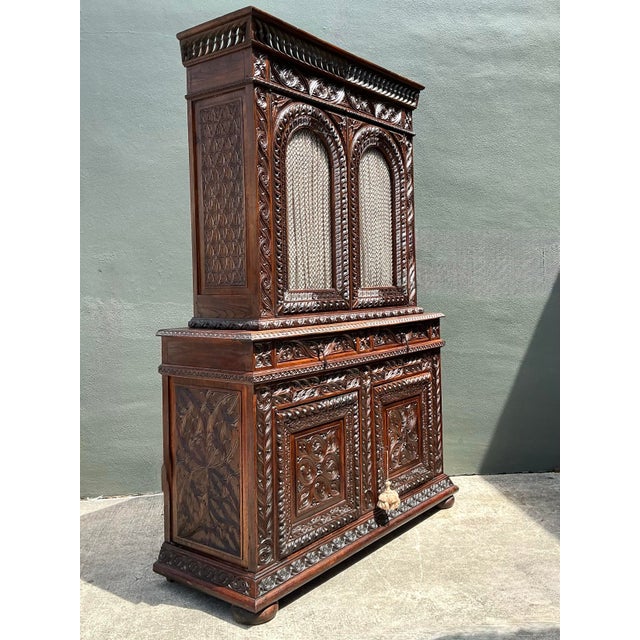 Vintage French Hand Carved Cabinet For Sale - Image 12 of 12