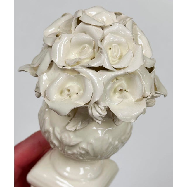 Vintage Porcelain Capodimonte Style Floral Topiaries, a Pair For Sale In Kansas City - Image 6 of 11