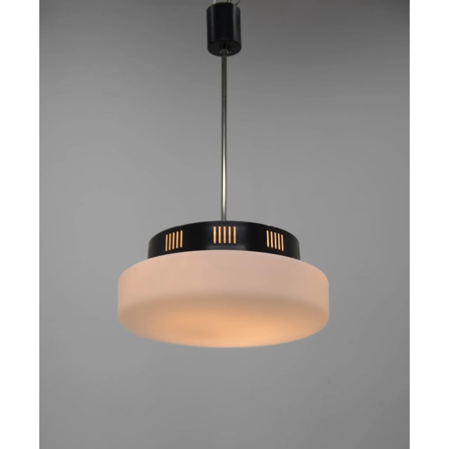 Black Space Age Ufo Chandelier with Adjustable Height, 1960s For Sale - Image 8 of 13