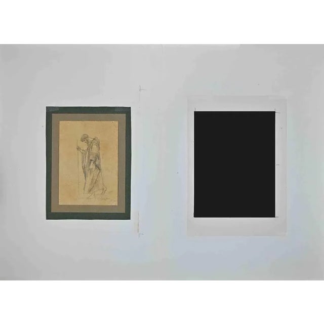 Preparatory drawing for "Thais" by Anatole France is an Original Pencil Drawing realized by Georges Rochegrosse...