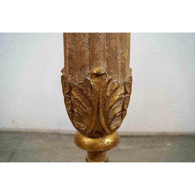 Off-white 1960’s Italian Hollywood Regency Old World Fluted Column Floor Lamp For Sale - Image 8 of 12