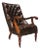 William IV Brown Leather Chesterfield Library Chair on Castors For Sale