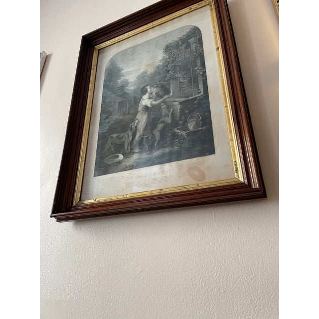 19th Century Gilt Walnut Frame & With C. 1872 Etching For Sale - Image 4 of 5