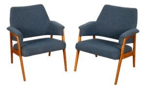 Pair Danish MId Century Modern Arm Chairs Attributed to Karl-Erik Ekselius for Joc Möbler 1960