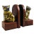 Vintage Brass and Wood Cat Bookends - Set of 2 For Sale